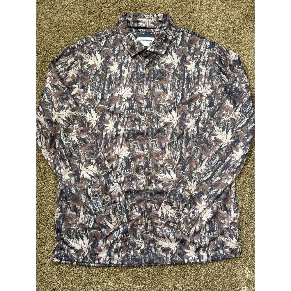 NWT Sovereign Code Weekend Takeover Camo Long Sleeve Button Down Mens Size Small